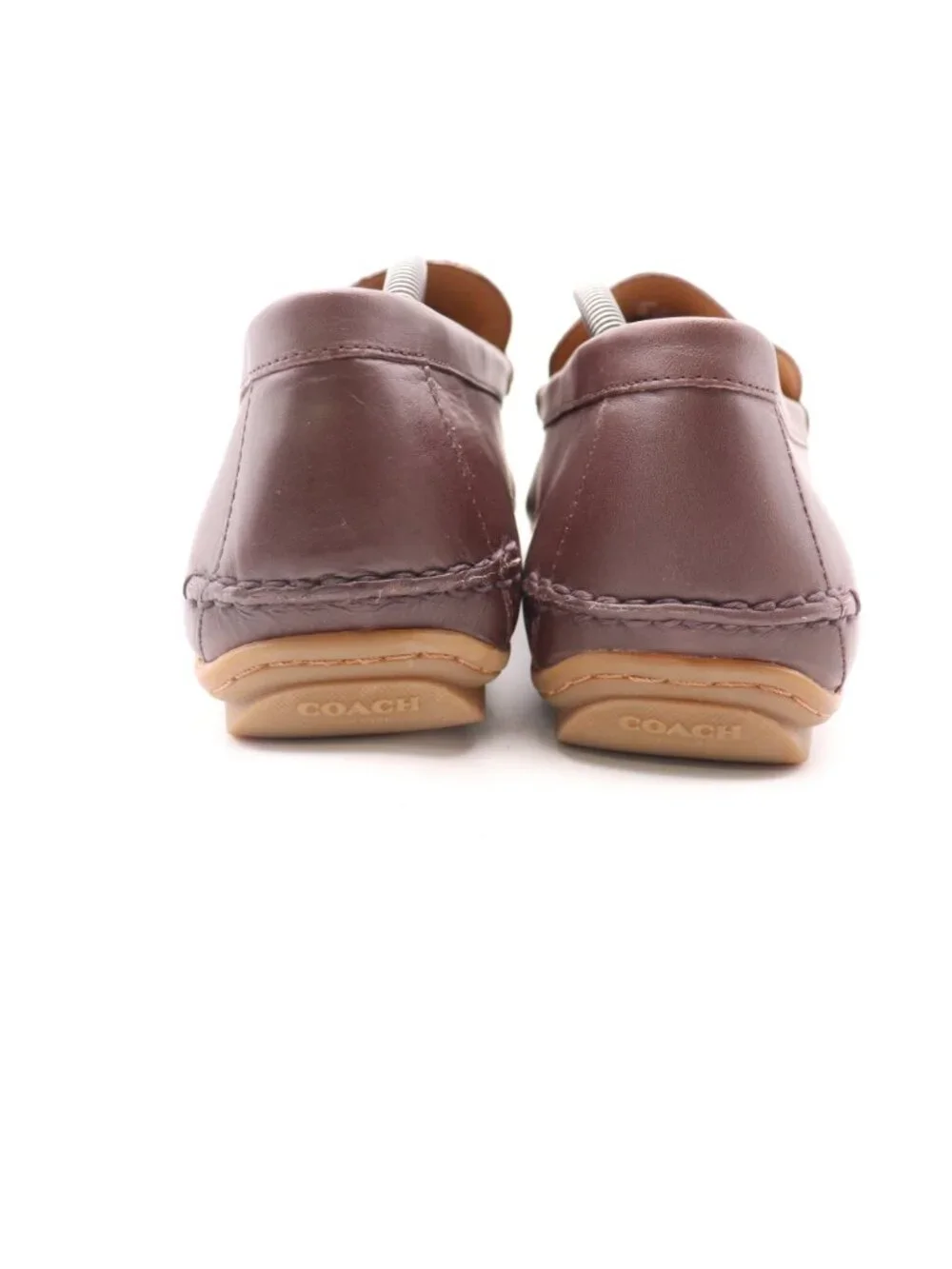 Coach Mott Driver Signature PVC Men's Size 13 D Brown Leather Slip On Loafers
